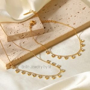 New Circle Crystal Clear Bracelet and Necklace Set